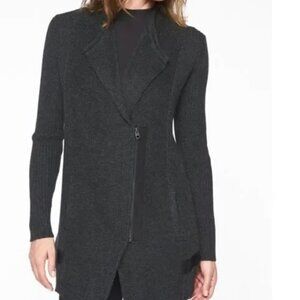 Athleta Sentinel Sweater Wrap/Jacket Charcoal Gray SIZE M